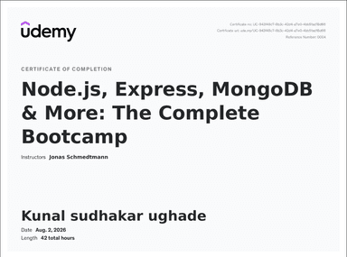 Node.js, Express, MongoDB & More: The Complete Bootcamp