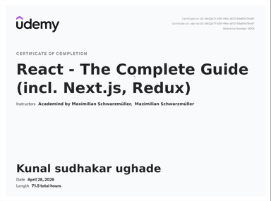 React – The Complete Guide (incl. Next.js, Redux)